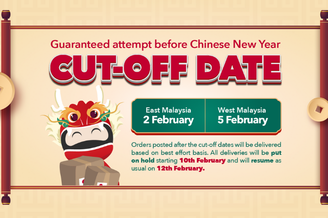 Notice: Ninja Van Delivery Cut Off Dates for Chinese New Year 2024