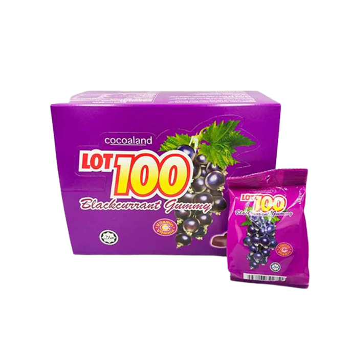 Lot 100 Gummy Blackcurrant (12 pkt x 33g)