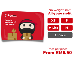 Individual Ninja Pack - Prepaid Polymailer saiz XS / S / M LITE / M